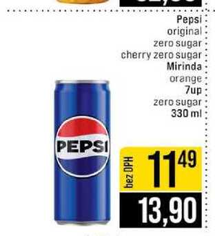 Pepsi original zero sugar cherry zero sugar Mirinda orange 7up zero sugar 330 ml