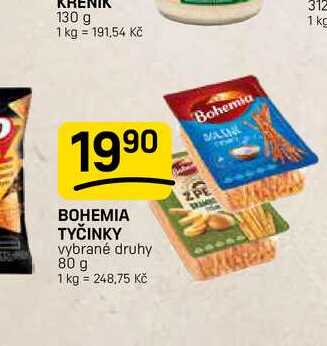 BOHEMIA TYČINKY vybrané druhy 80 g