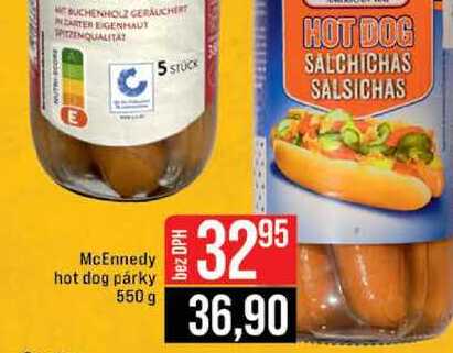 McEnnedy hot dog párky 550 g 