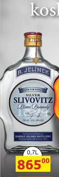 R. JELÍNEK Slivovice Kosher Silver 0,7l 50%