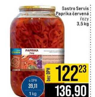 Gastro Servis Paprika červená řezy 3,5 kg