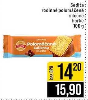 Sedita rodinné polomáčené mléčné hořké 100 g 