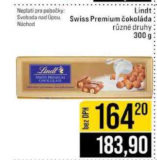 Lindt Swiss Premium čokoláda různé druhy 300 g 