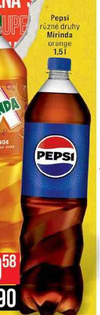 Pepsi různé druhy Mirinda orange 1,5l