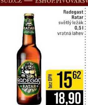 Radegast Ratar světlý ležák 0,5l