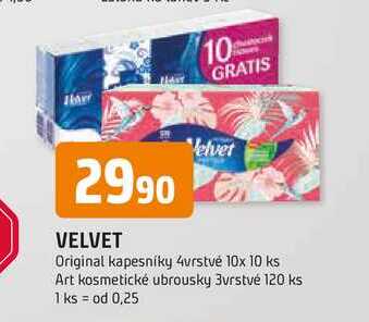 Velvet Original kapesníky 4vrstvé 10x 10 ks