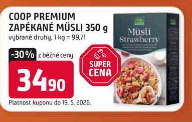 COOP PREMIUM ZAPÉKANÉ MÜSLI 350 g 