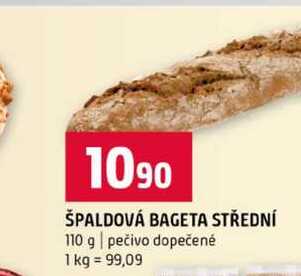 ŠPALDOVÁ BAGETA STŘEDNÍ 110 g pečivo dopečené