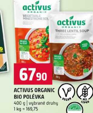 ACTIVUS ORGANIC BIO POLÉVKA 400 g vybrané druhy 