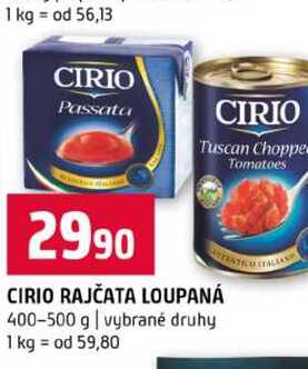CIRIO RAJČATA LOUPANÁ 400-500 g vybrané druhy 