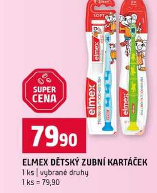 ELMEX DĚTSKÝ ZUBNÍ KARTÁČEK 1 ks vybrané druhy 