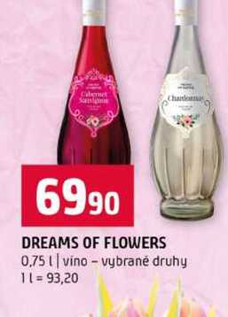 DREAMS OF FLOWERS 0,75l vino vybrané druhy 