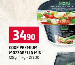 COOP PREMIUM MOZZARELLA MINI 125 g