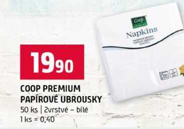 COOP PREMIUM PAPÍROVÉ UBROUSKY 50 ks 2vrstvé bílé