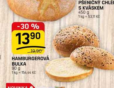 HAMBURGEROVÁ BULKA 90 g 