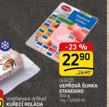 LE&CO VEPŘOVÁ ŠUNKA STANDARD 100 g