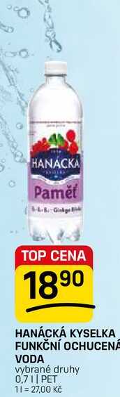 HANÁCKÁ KYSELKA FUNKČNÍ OCHUCENÁ VODA vybrané druhy 0,7l