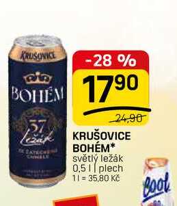 KRUŠOVICE BOHÉM* světlý ležák 0,5l, plech