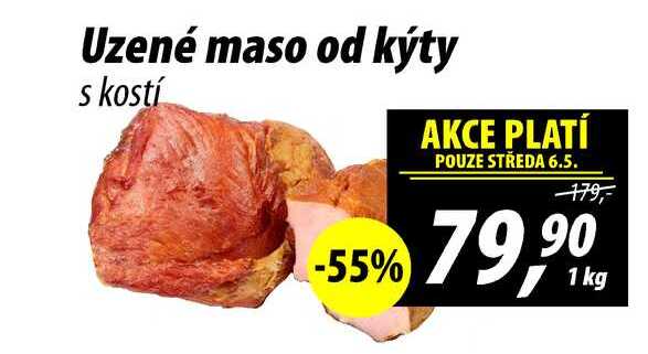 Uzené maso od kýty s kostí, 1 kg
