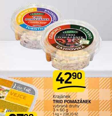 TRIO POMAZÁNEK vybrané druhy 3 x 60 g