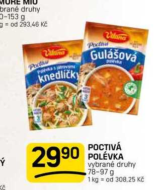 POCTIVÁ POLÉVKA vybrané druhy 78-97 g
