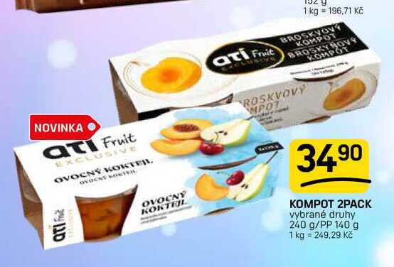 KOMPOT 2PACK vybrané druhy 240 g/PP 140 g