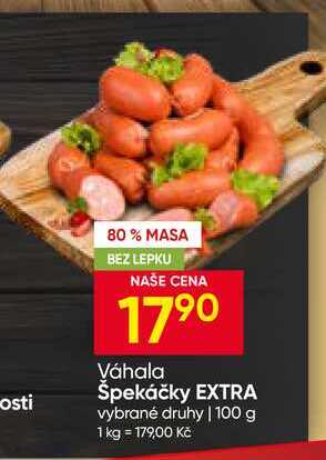 Váhala Špekáčky EXTRA vybrané druhy 100 g