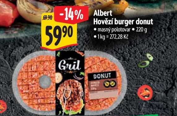  Albert Hovězí burger donut 220 g