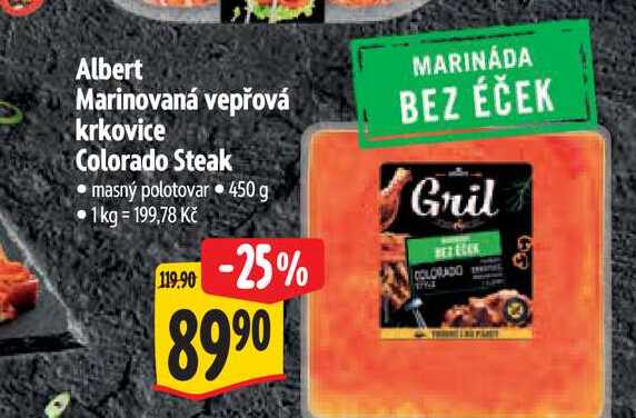 Albert Marinovaná vepřová krkovice Colorado Steak  450 g