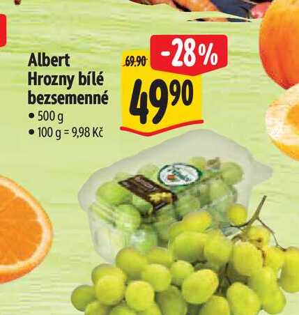 Albert Hrozny bílé bezsemenné  500 g 