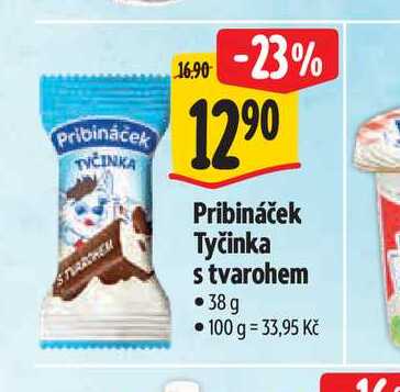   Pribináček Tyčinka s tvarohem  38 g 