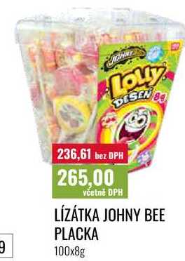 LÍZÁTKA JOHNY BEE PLACKA 100x8g 