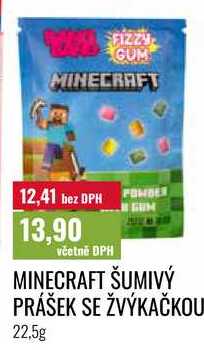 MINECRAFT ŠUMIVÝ PRÁŠEK SE ŽVÝKAČKOU 22,5g 