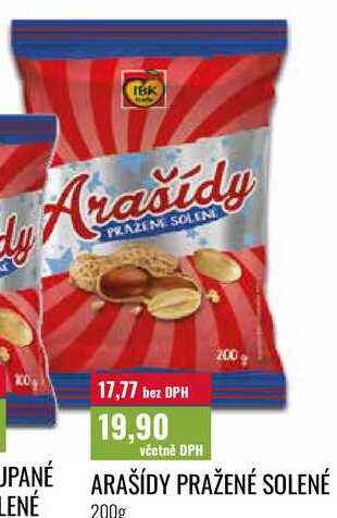 ARAŠÍDY PRAŽENÉ SOLENÉ 200g 
