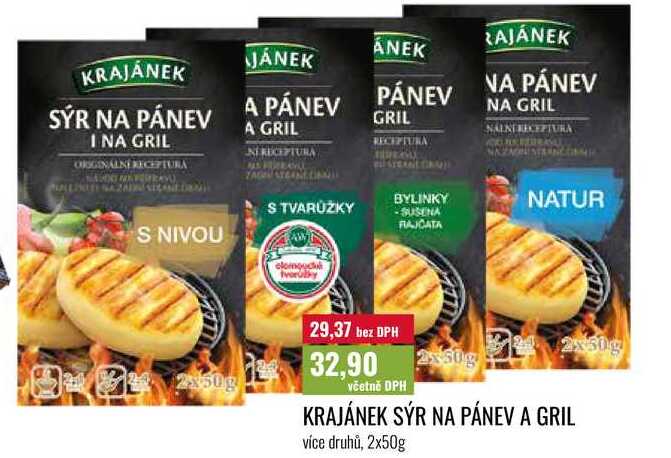 KRAJÁNEK SÝR NA PÁNEV A GRIL 2x50g 