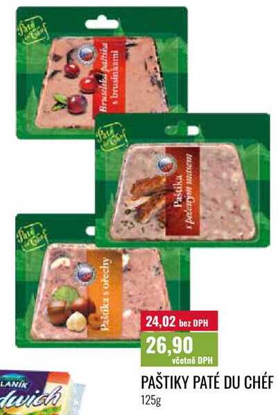 PAŠTIKY PATÉ DU CHÉF 125g 