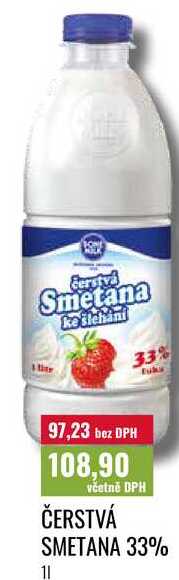 ČERSTVÁ SMETANA 33% 1l