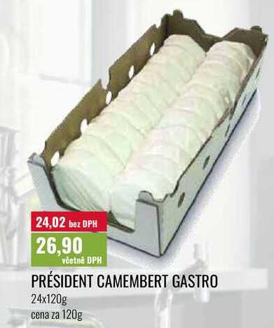 PRÉSIDENT CAMEMBERT GASTRO 24x120g cena za 120g 
