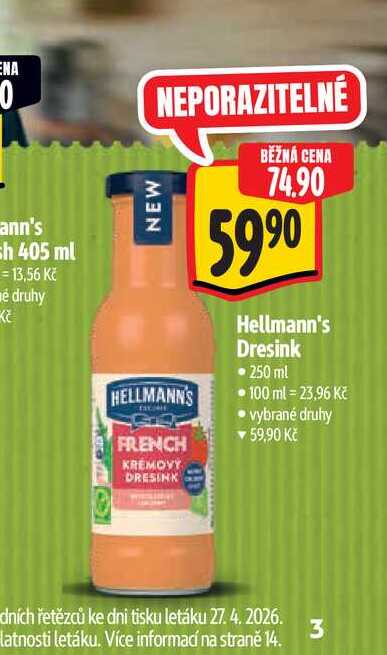 Hellmann's Dresink 250 ml