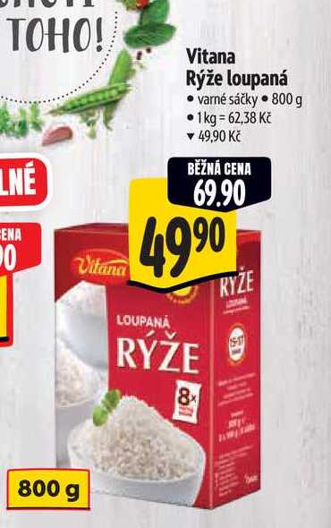   Vitana Rýže loupaná varné sáčky 800 g  