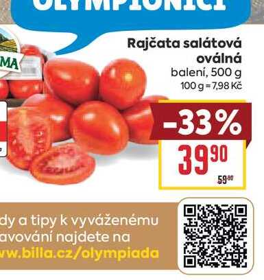 Rajčata salátová oválná balení, 500 g
