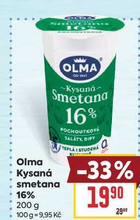 Olma Kysaná Smetana 16% 200g v akci