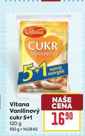 Vitana Vanilinový cukr 5+1 120 g v akci