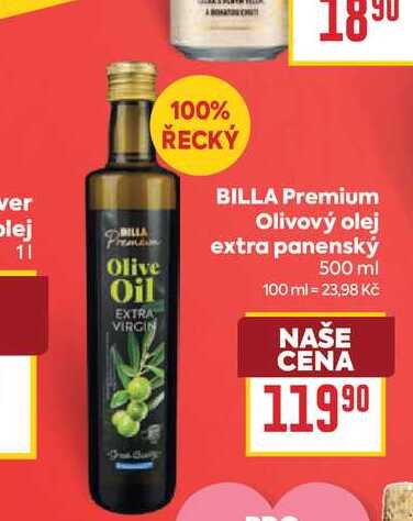 BILLA Premium Olivový olej extra panenský 500 ml 