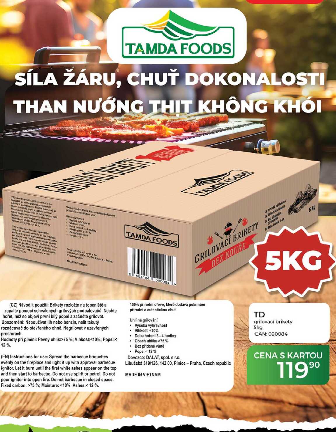 TD grilovací brikety 5kg  