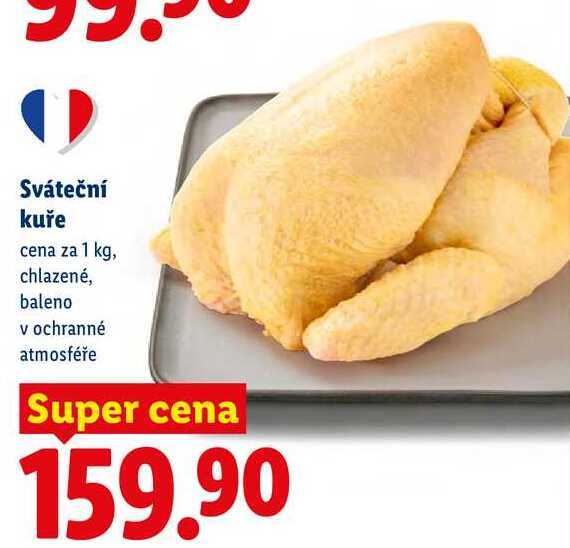 Sváteční kuře, cena za 1 kg