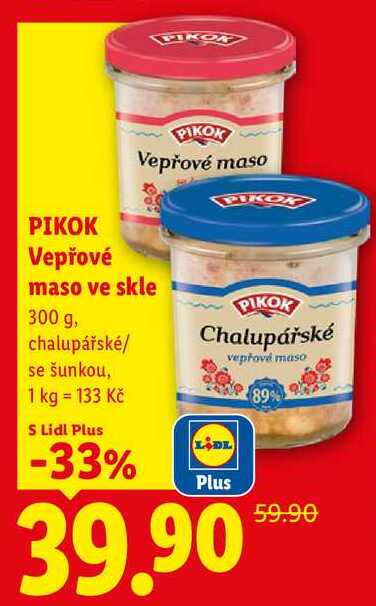 PIKOR Vepřové maso ve skle, 300 g