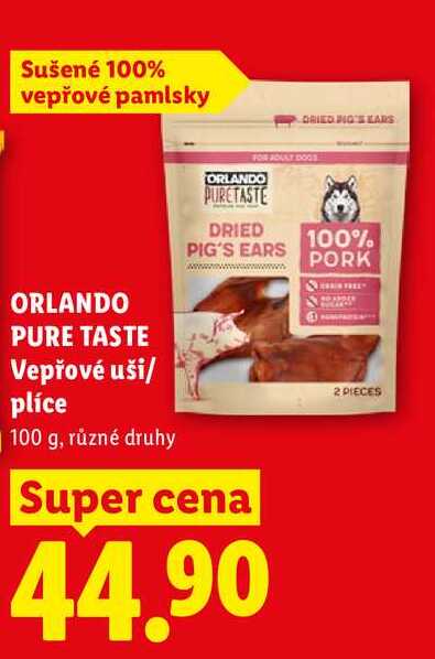 ORLANDO PURE TASTE Vepřové uši/plíce, 100 g
