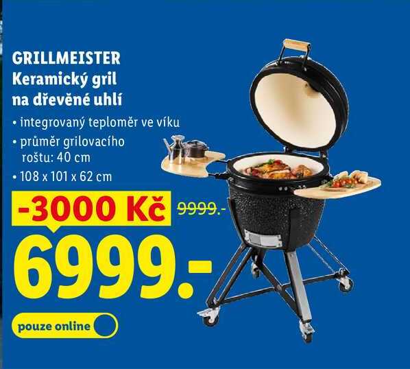 GRILLMEISTER Keramický gril na dřevěné uhlí 
