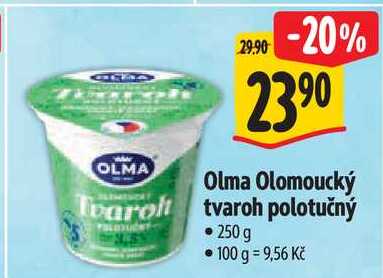 Olma Olomoucký tvaroh polotučný, 250 g 